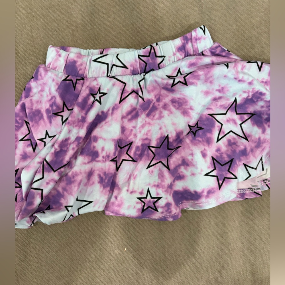 Girls Purple Tie-Dye Star Skirt